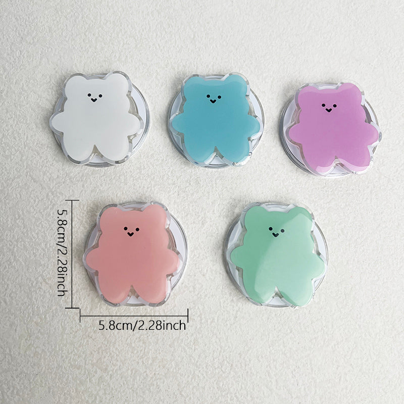 Cartoon Bear Magnetic Folding Phone Grip Holder Socket Pocket Support for Magsafe IPhone Samsung Mac Ring Finger