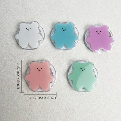 Cartoon Bear Magnetic Folding Phone Grip Holder Socket Pocket Support for Magsafe IPhone Samsung Mac Ring Finger
