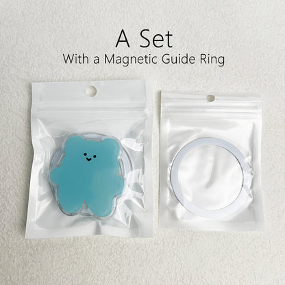 Cartoon Bear Magnetic Folding Phone Grip Holder Socket Pocket Support for Magsafe IPhone Samsung Mac Ring Finger