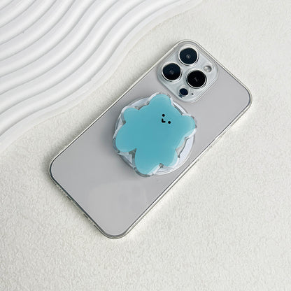 Cartoon Bear Magnetic Folding Phone Grip Holder Socket Pocket Support for Magsafe IPhone Samsung Mac Ring Finger