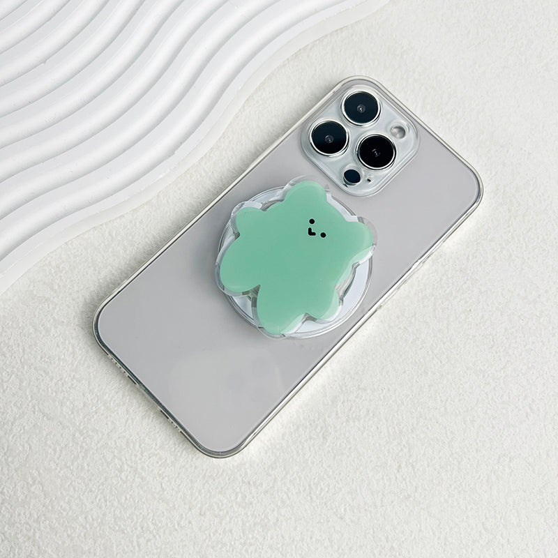 Cartoon Bear Magnetic Folding Phone Grip Holder Socket Pocket Support for Magsafe IPhone Samsung Mac Ring Finger