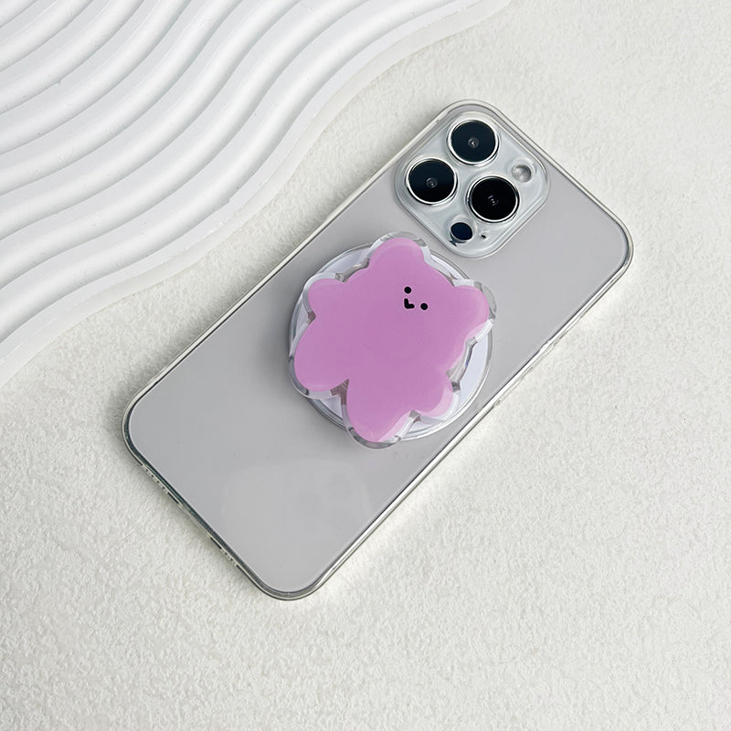 Cartoon Bear Magnetic Folding Phone Grip Holder Socket Pocket Support for Magsafe IPhone Samsung Mac Ring Finger