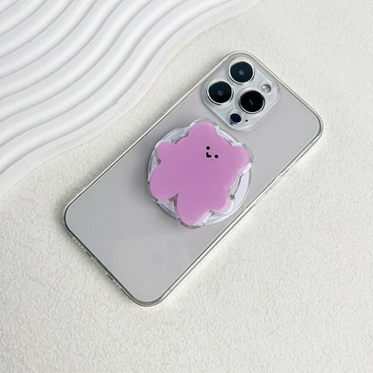 Cartoon Bear Magnetic Folding Phone Grip Holder Socket Pocket Support for Magsafe IPhone Samsung Mac Ring Finger