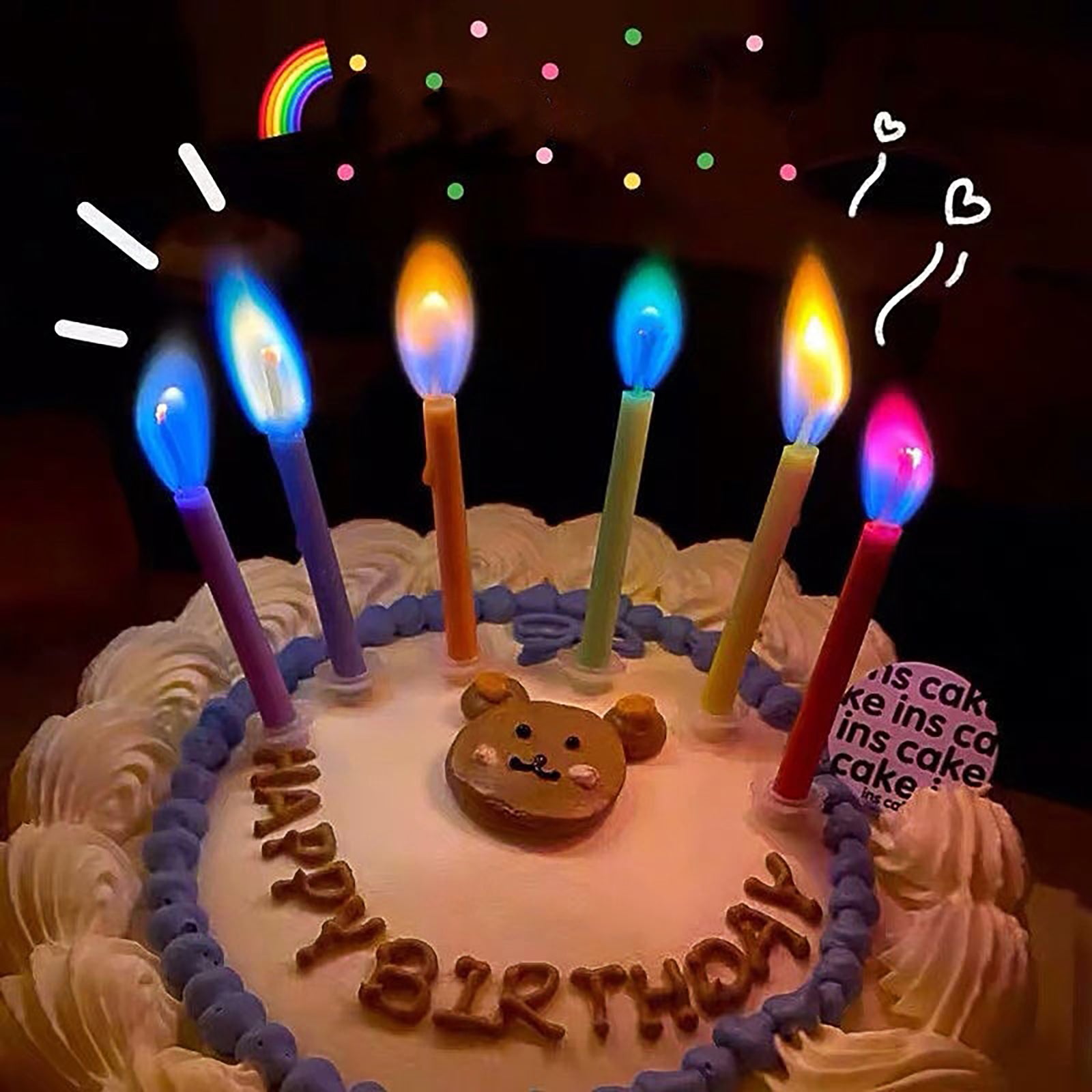 Environmentally Friendly Birthday Christmas Candles Novelty Super Bright Decorations With Colorful  1