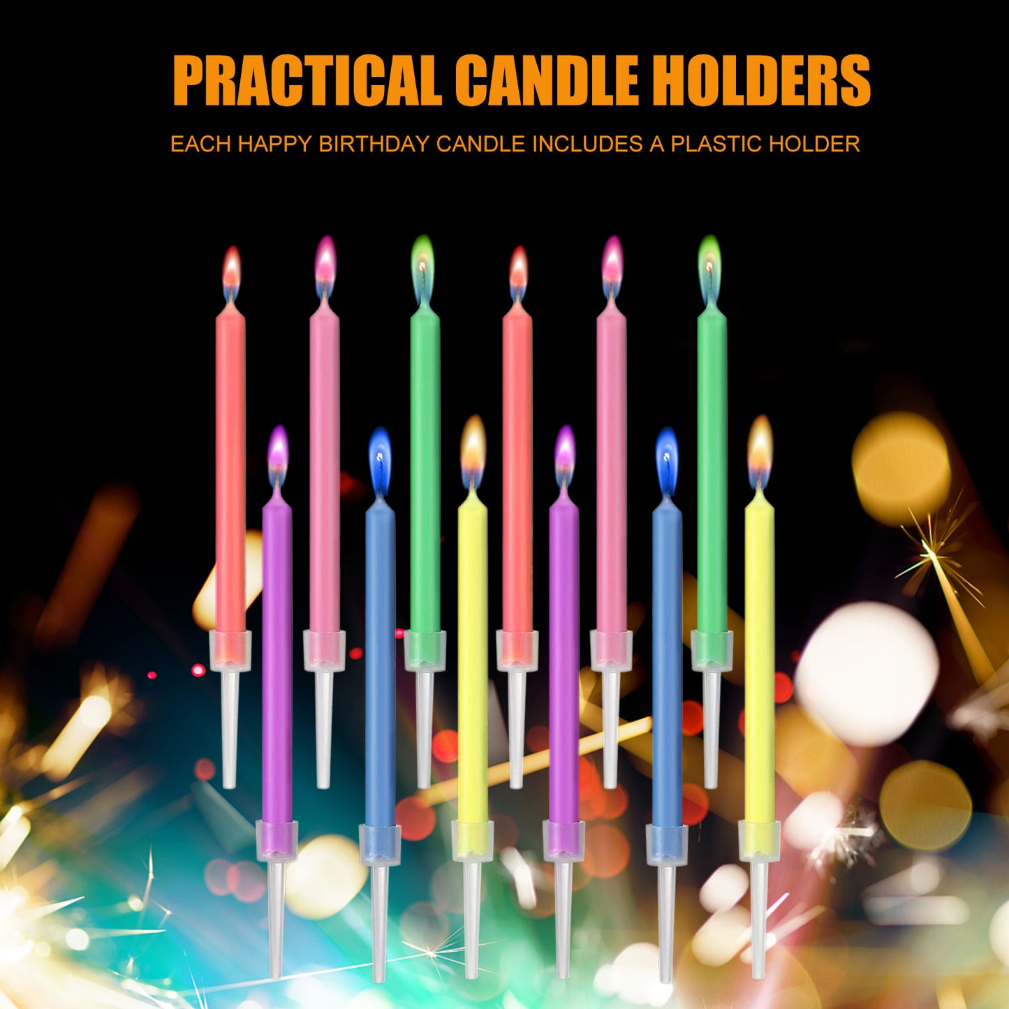 Environmentally Friendly Birthday Christmas Candles Novelty Super Bright Decorations With Colorful  3