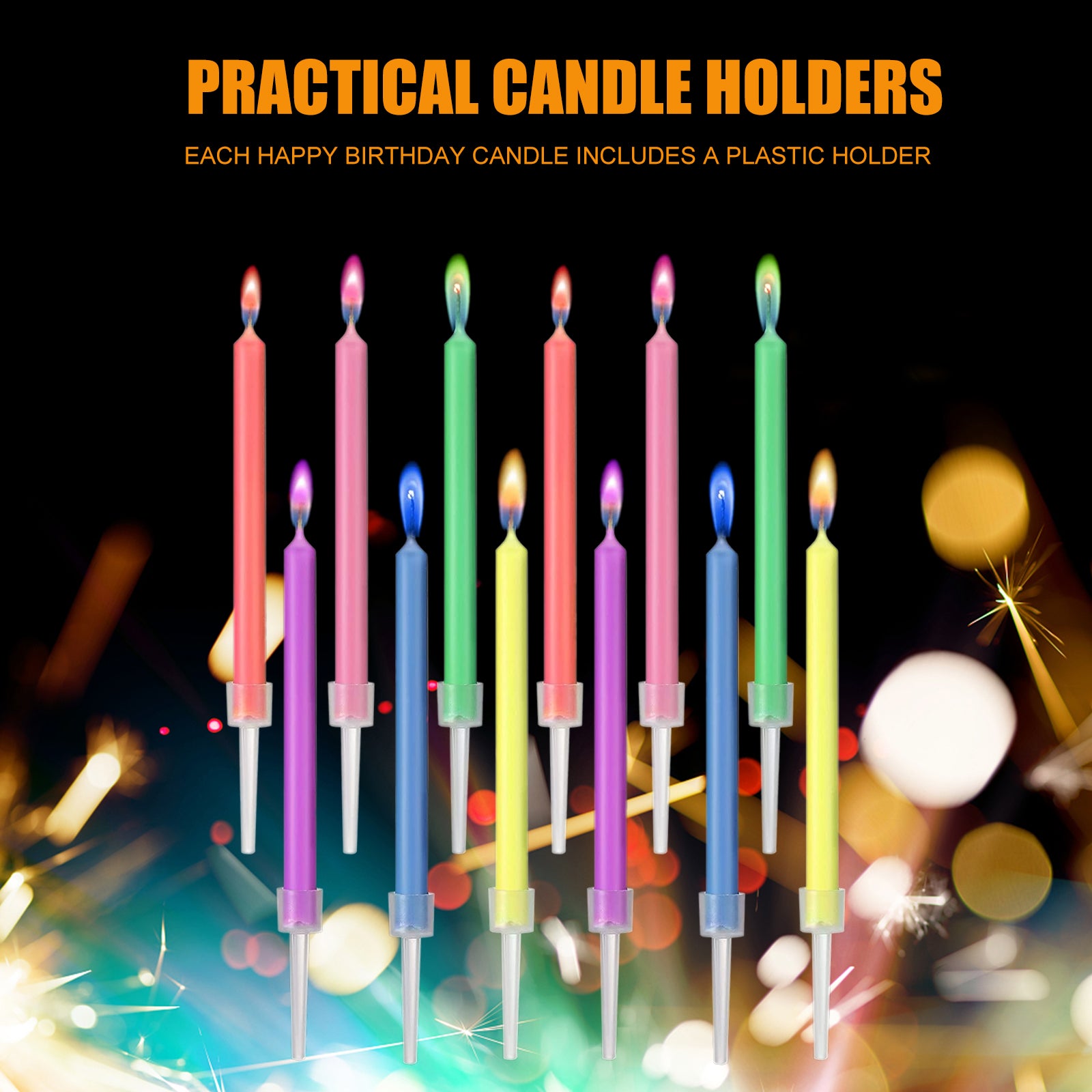 Environmentally Friendly Birthday Christmas Candles Novelty Super Bright Decorations With Colorful  3