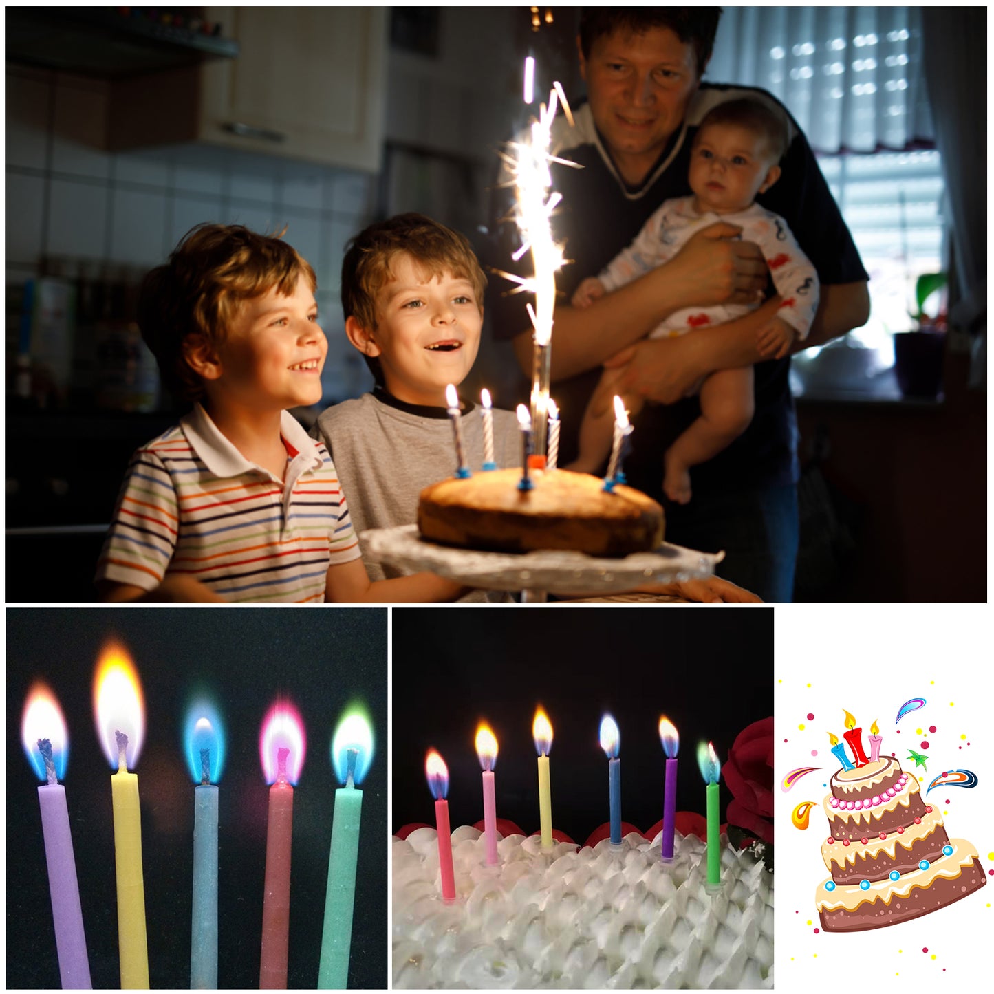 Environmentally Friendly Birthday Christmas Candles Novelty Super Bright Decorations With Colorful  4