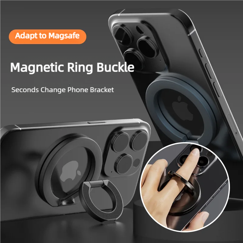 MagSafe Double Sided Magnetic Phone Ring Holder Cellphones Stand for iPhone 15 Phone Accessories Support Telephone Grip