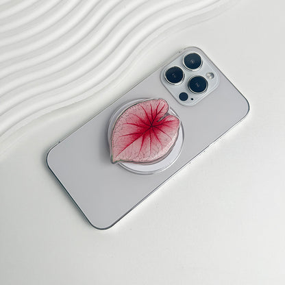 Tropical Leaf Magsafe Phone Grip Holder, Safe Ring Expanding Stand for IPhone Mac Samsung Fashion Decoration