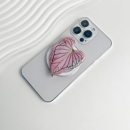 Tropical Leaf Magsafe Phone Grip Holder, Safe Ring Expanding Stand for IPhone Mac Samsung Fashion Decoration