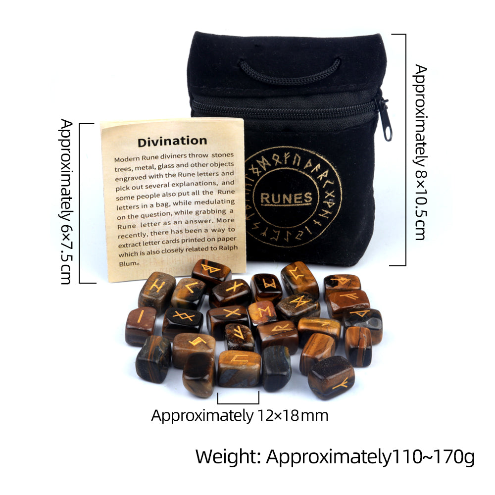 Rune Engraved Healing Stones, Natural Rune Stones Energy Stones for Divination, Fortune-telling & Spiritual Energy Work