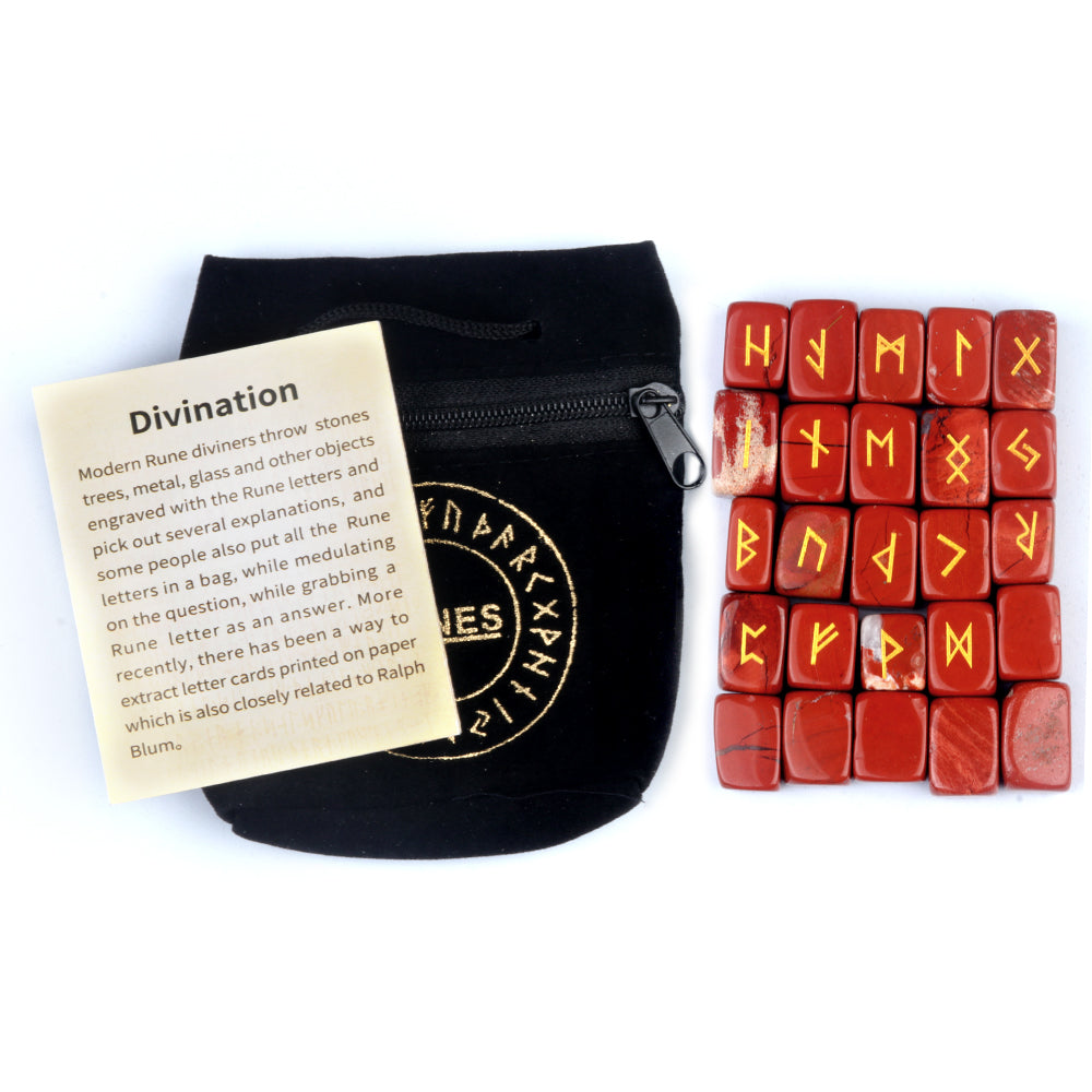 Rune Engraved Healing Stones, Natural Rune Stones Energy Stones for Divination, Fortune-telling & Spiritual Energy Work