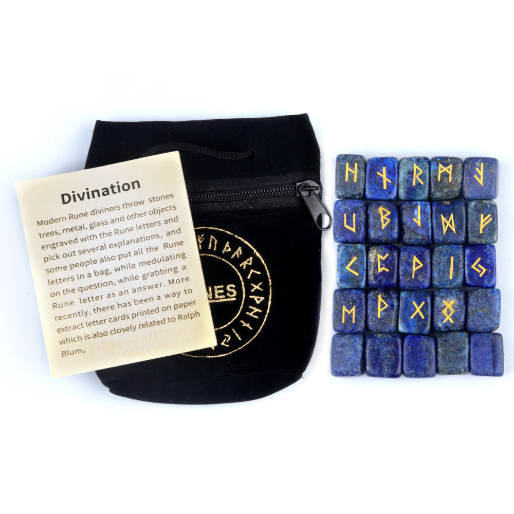 Rune Engraved Healing Stones, Natural Rune Stones Energy Stones for Divination, Fortune-telling & Spiritual Energy Work