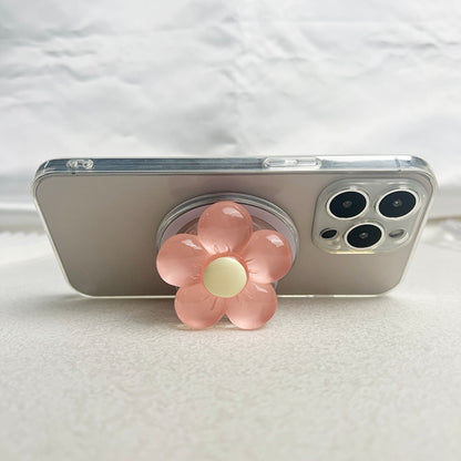 Magnetic Cute Floral Retractable Grip For Magsafe IPhone Clear Resin Candy Flower Phone Holder Fold 2
