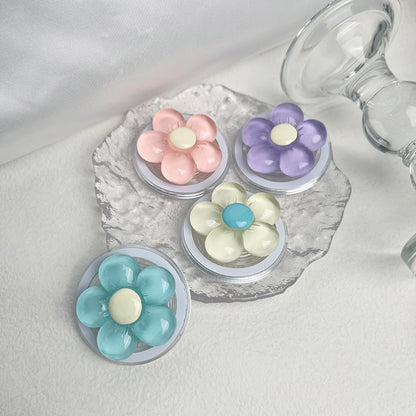 Magnetic Cute Floral Retractable Grip For Magsafe IPhone Clear Resin Candy Flower Phone Holder Fold 3