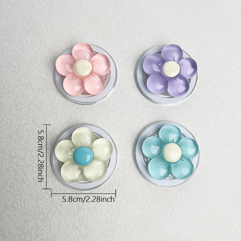 Magnetic Cute Floral Retractable Grip For Magsafe IPhone Clear Resin Candy Flower Phone Holder Fold 4
