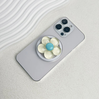 Magnetic Cute Floral Retractable Grip For Magsafe IPhone Clear Resin Candy Flower Phone Holder Fold 5