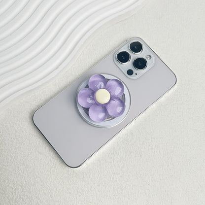 Magnetic Cute Floral Retractable Grip For Magsafe IPhone Clear Resin Candy Flower Phone Holder Fold 8