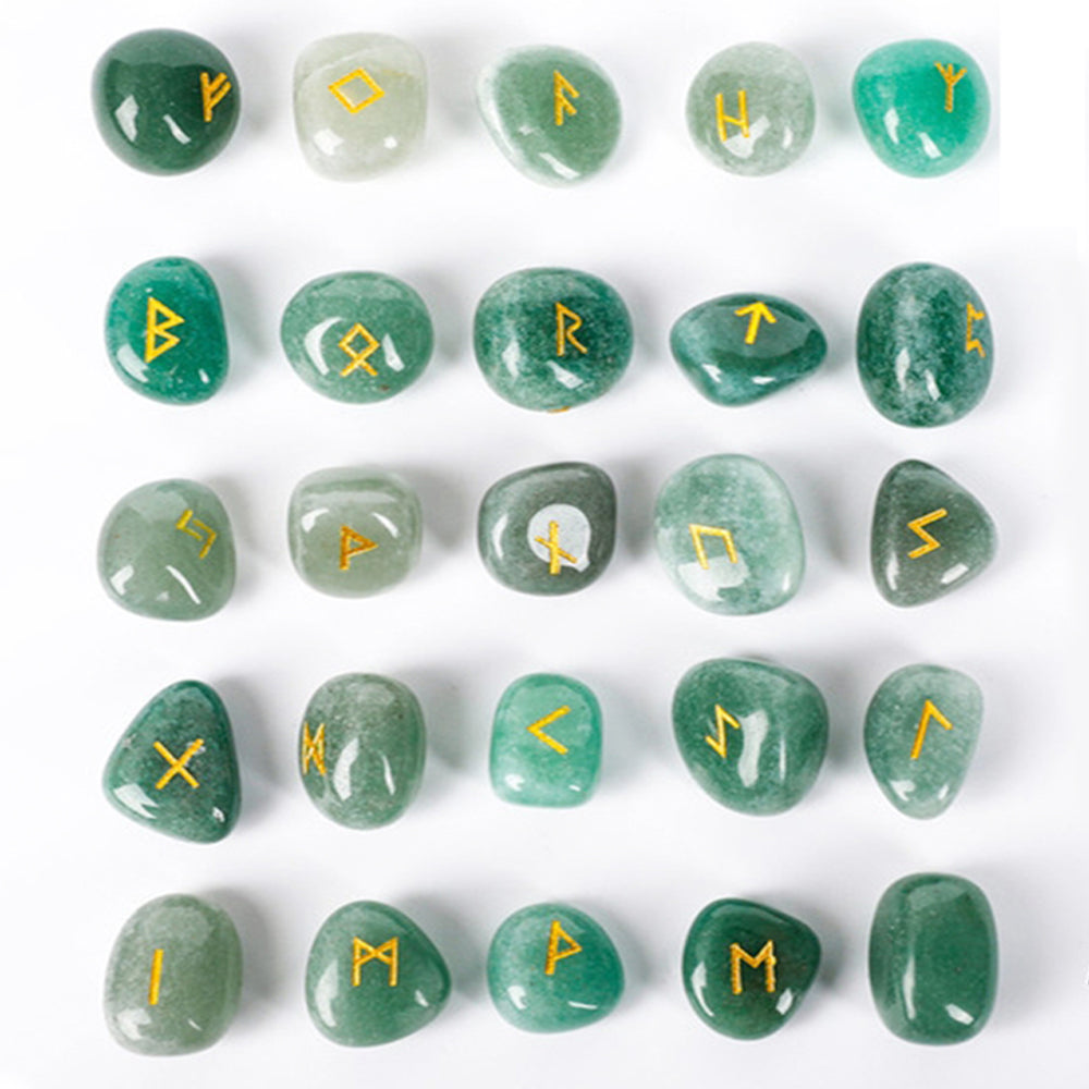 Natural Crystal Rune Stones Set Quartz Agate Crystal Stones For Reiki Healing Witchcraft Spiritual  9