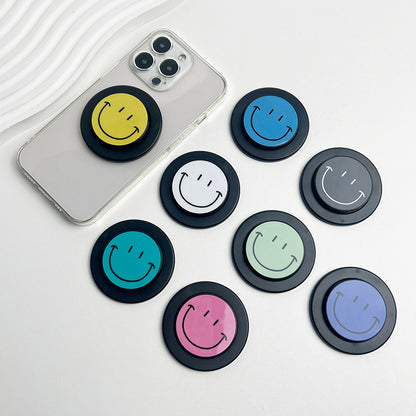 Cute Happy Face Socket Talk Tok Grip Phone Holder For Magsafe IPhone Mac Samsung Safe Expanding Ring Finger Stand