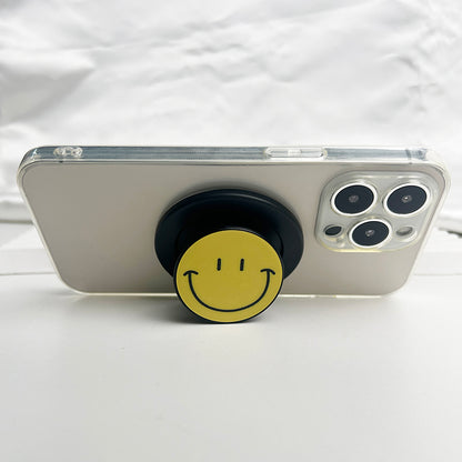Cute Happy Face Socket Talk Tok Grip Phone Holder For Magsafe IPhone Mac Samsung Safe Expanding Ring Finger Stand