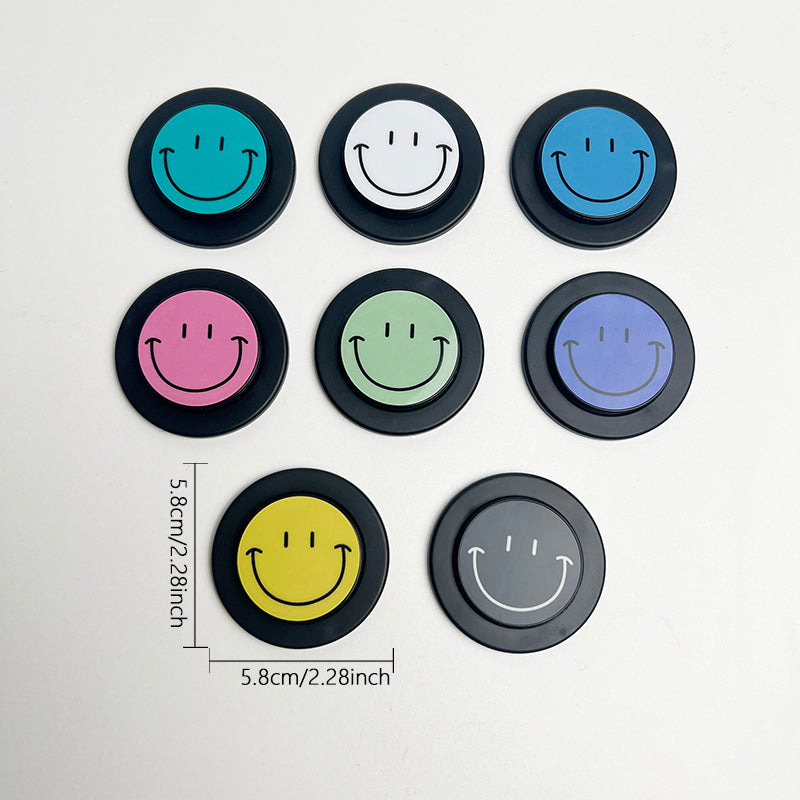 Cute Happy Face Socket Talk Tok Grip Phone Holder For Magsafe IPhone Mac Samsung Safe Expanding Ring Finger Stand