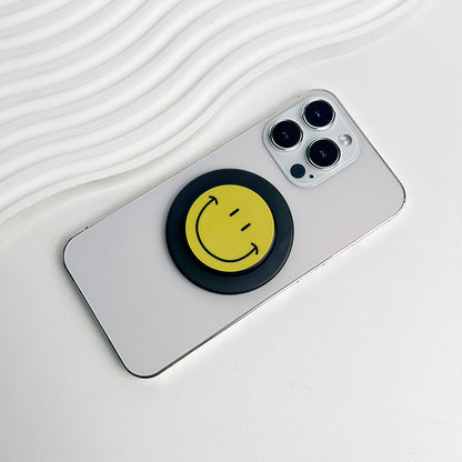 Cute Happy Face Socket Talk Tok Grip Phone Holder For Magsafe IPhone Mac Samsung Safe Expanding Ring Finger Stand