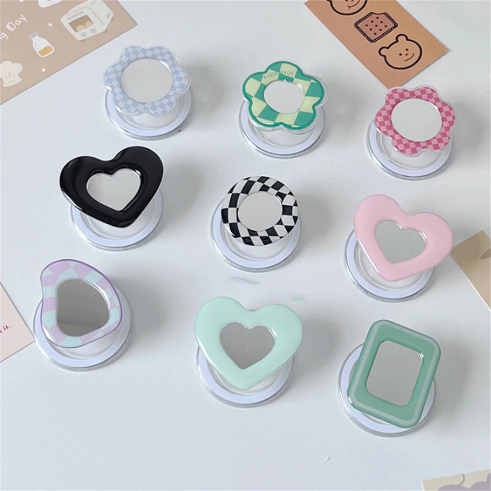 Cute 3D Love Heart Flower For Magsafe Charging Grip Tok For iPhone15 Wireless Case Folding Magnetic Finger Stand