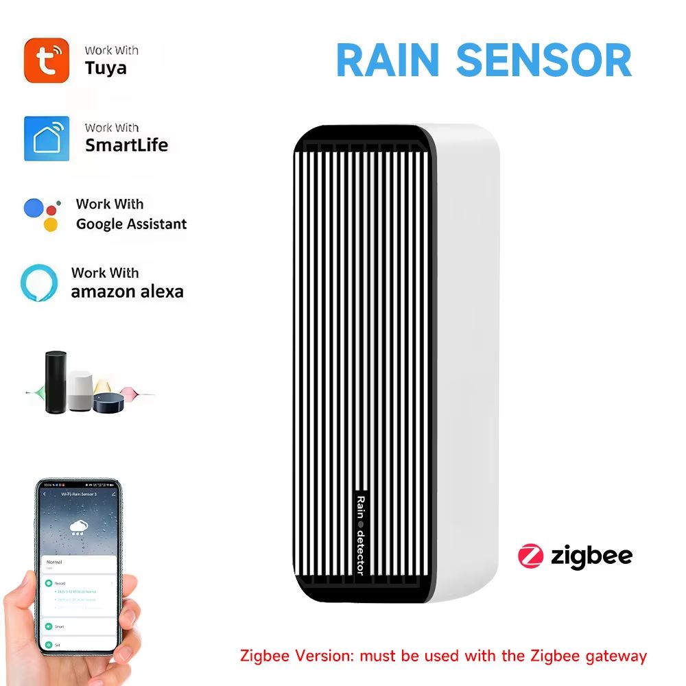 Tuya ZigBee Smart Rain Sensor – Real-Time Rain Detection with App Notifications for Smart Home Automation