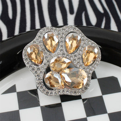 3D Cute Cat Paw Diamond Folding Finger Ring Griptok Phone Holder iPhone 16 Support Socket Pocket Grip Stand Bracket