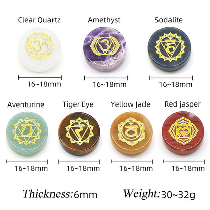 Seven Chakras Natural Crystal Amethyst Sodalite Clear Quartz Reiki Healing Rune Spirit Energy Stone 4