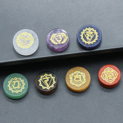 Seven Chakras Natural Crystal Amethyst Sodalite Clear Quartz Reiki Healing Rune Spirit Energy Stone 5