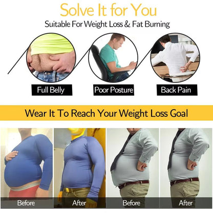2PCS Mens Slimming Body Shaper TShirt  Compression Shapewear With Belly Control  Posture Support 5