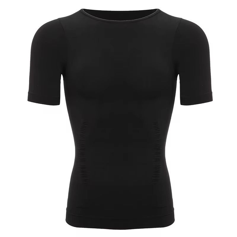 2PCS Mens Slimming Body Shaper TShirt  Compression Shapewear With Belly Control  Posture Support 6