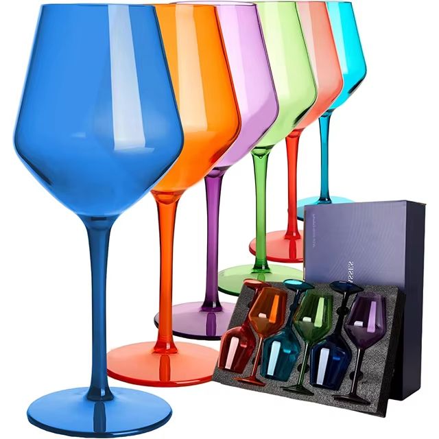 MICHLEY Unbreakable Tritan Plastic Wine Glass Set  Reusable Luxury Glassware For Parties Outdoor Di 1