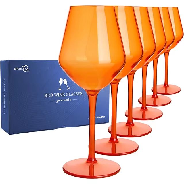 MICHLEY Unbreakable Tritan Plastic Wine Glass Set  Reusable Luxury Glassware For Parties Outdoor Di 2