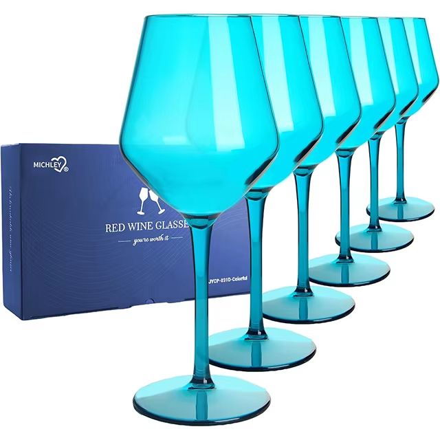 MICHLEY Unbreakable Tritan Plastic Wine Glass Set  Reusable Luxury Glassware For Parties Outdoor Di 6