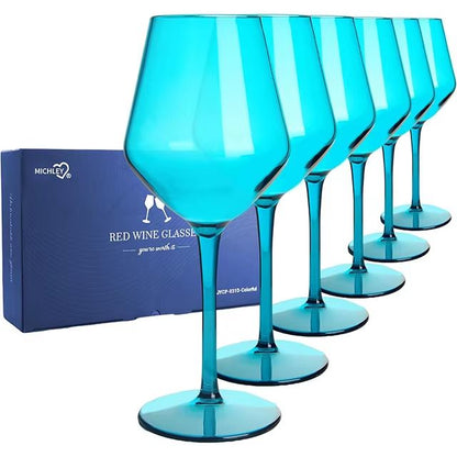 MICHLEY Unbreakable Tritan Plastic Wine Glass Set  Reusable Luxury Glassware For Parties Outdoor Di 6
