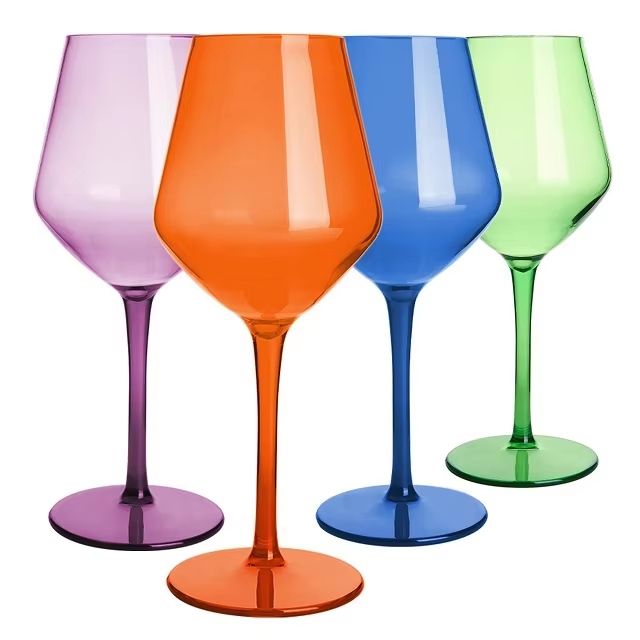 MICHLEY Unbreakable Tritan Plastic Wine Glass Set  Reusable Luxury Glassware For Parties Outdoor Di 8