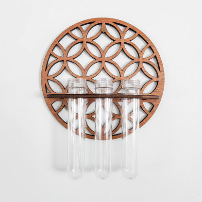 Rustic Wooden Wall Planter With Glass Tube Propagation Station  Hanging Indoor Plant Holder  Flower 3