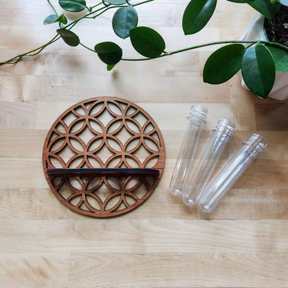 Rustic Wooden Wall Planter With Glass Tube Propagation Station  Hanging Indoor Plant Holder  Flower 4