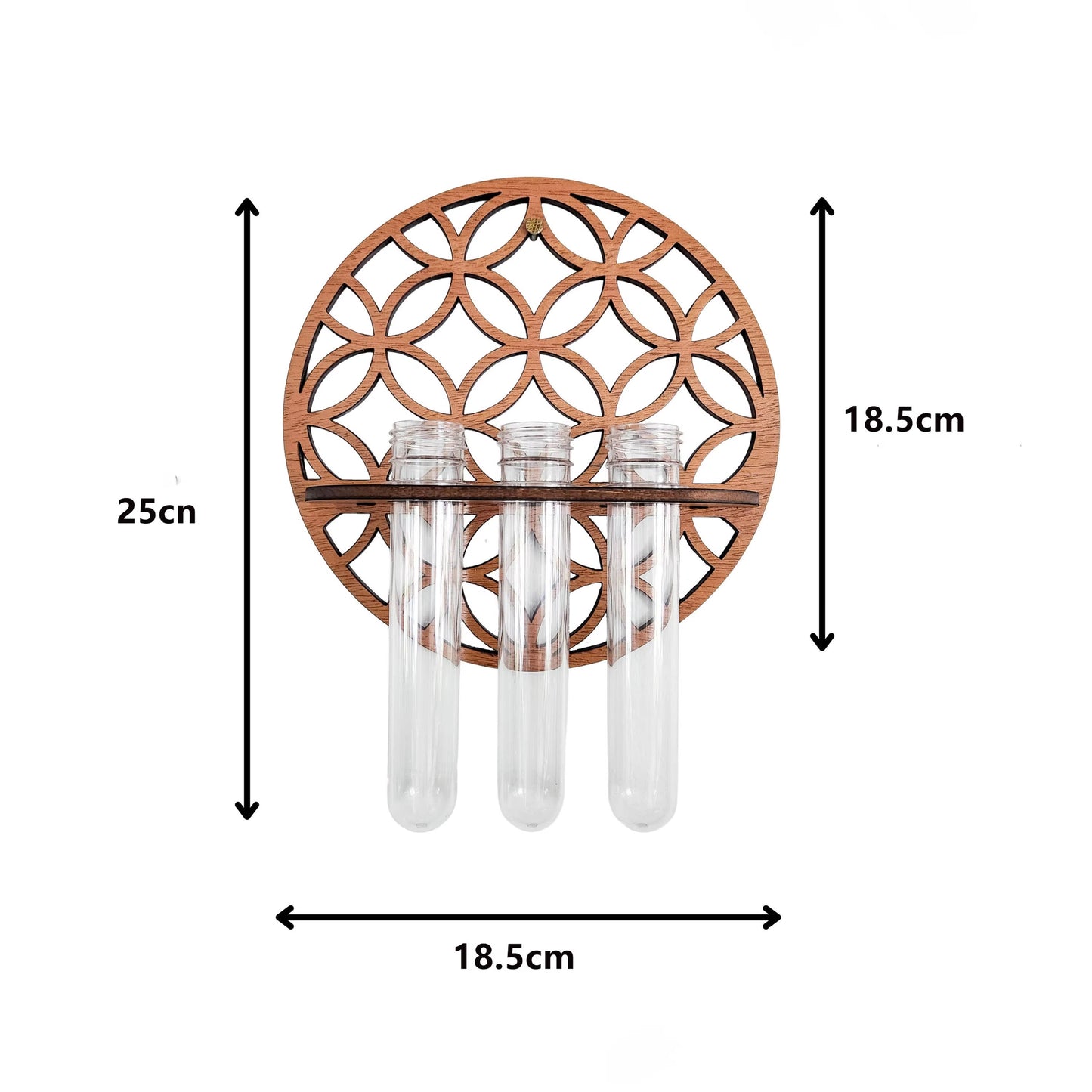 Rustic Wooden Wall Planter With Glass Tube Propagation Station  Hanging Indoor Plant Holder  Flower 5
