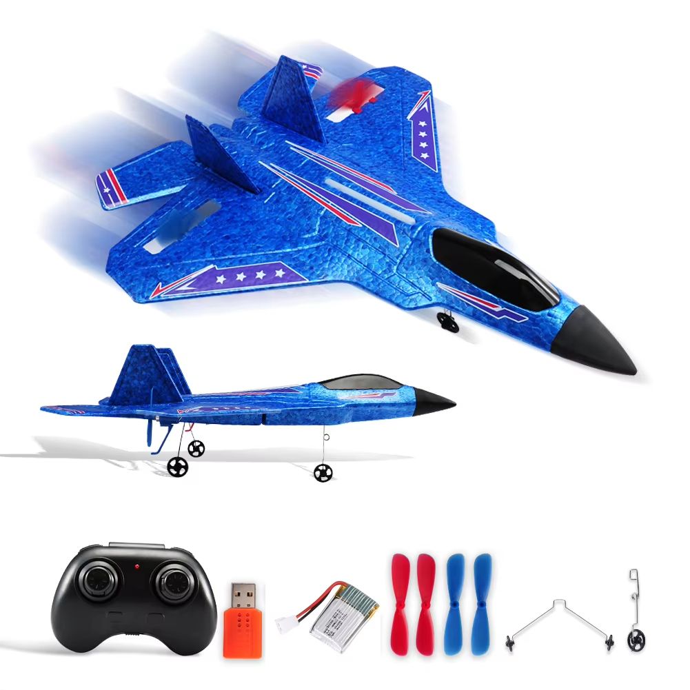 F22 Raptor RC Plane With LED Lights  24G Remote Control Foam Aircraft For Beginners  Kids 8
