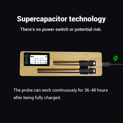 Wireless Meat Thermometer With Dual Probes  Long Range Bluetooth BBQ Thermometer For Grill Oven  Sm 1