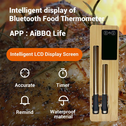 Wireless Meat Thermometer With Dual Probes  Long Range Bluetooth BBQ Thermometer For Grill Oven  Sm 2