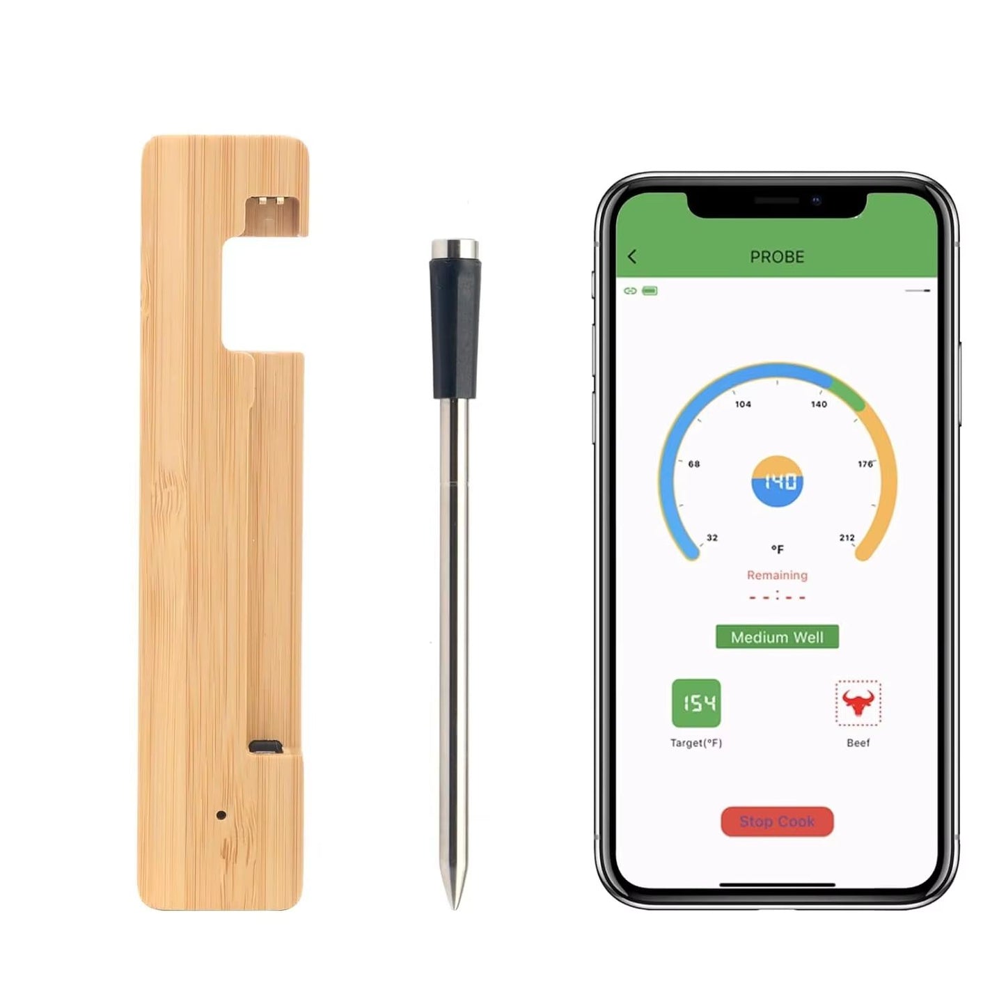 Wireless Meat Thermometer With Dual Probes  Long Range Bluetooth BBQ Thermometer For Grill Oven  Sm 6