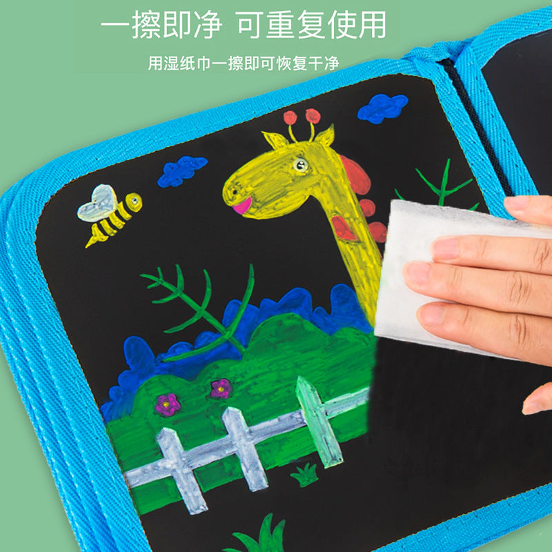 Cute Erasable Portable Graffiti Book, Reusable Cartoon Doodle Book for Writing & Painting, Perfect for Travel Trips