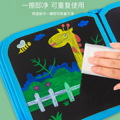 Cute Erasable Portable Graffiti Book, Reusable Cartoon Doodle Book for Writing & Painting, Perfect for Travel Trips