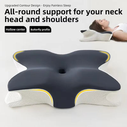 Butterfly Orthopedic Memory Foam Pillow | Cervical Neck Support for Pain Relief & Better Sleep