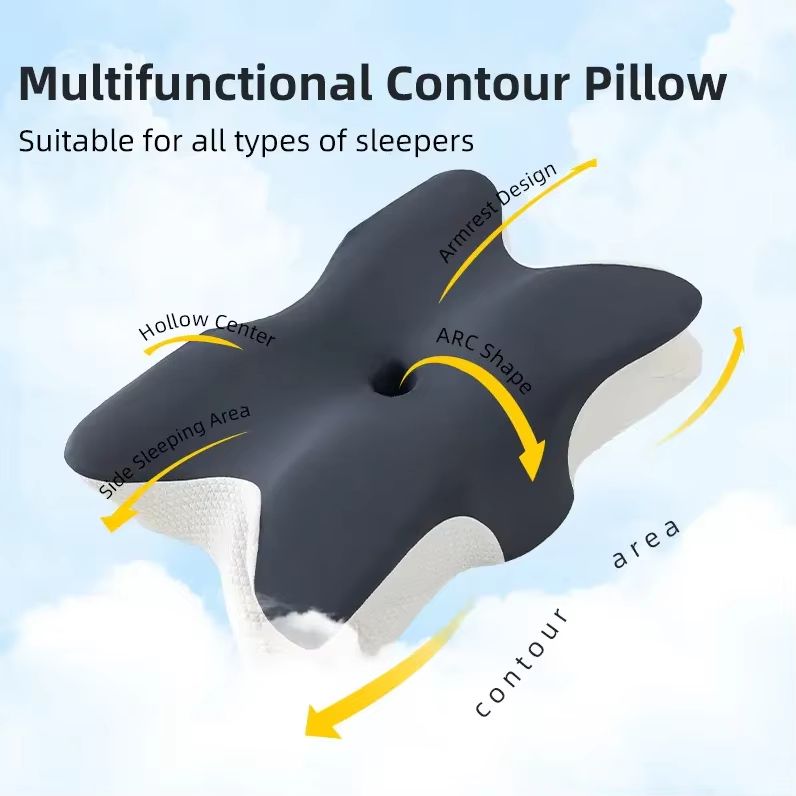 Butterfly Orthopedic Memory Foam Pillow  Cervical Neck Support For Pain Relief  Better Sleep 1